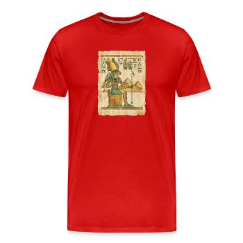 Ägypten Pyramiden Froschgott Thron Hieroglyphen - Männer Premium Bio T-Shirt - Rot - Vorne - Damien (186cm)