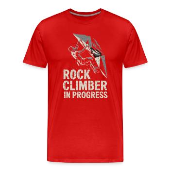 Felswand Kletterer In Bau - Männer Premium Bio T-Shirt - Rot - Vorne - Damien (186cm)