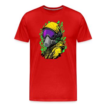 Masque à gaz - T-shirt bio Premium Homme - rouge - Devant - Damien (186cm)