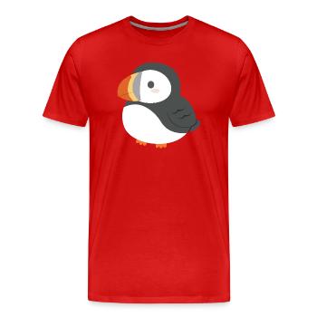 Charme de macareux potelé - T-shirt bio Premium Homme - rouge - Devant - Damien (186cm)