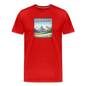 Allgäu - Männer Premium Bio T-Shirt - Rot - Vorne - Damien (186cm)