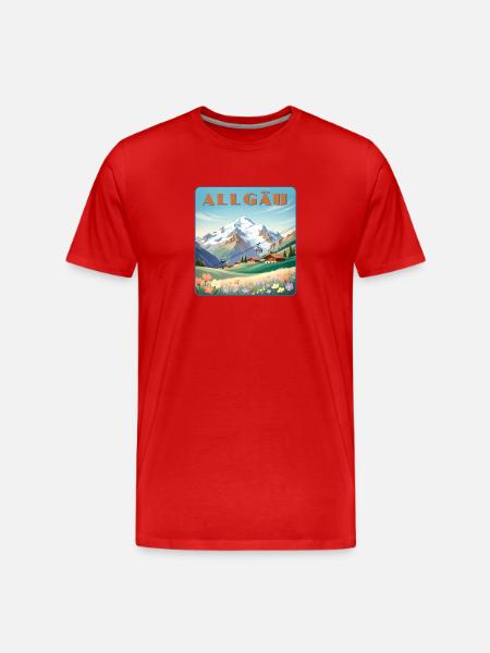 Allgäu - Männer Premium Bio T-Shirt - Rot