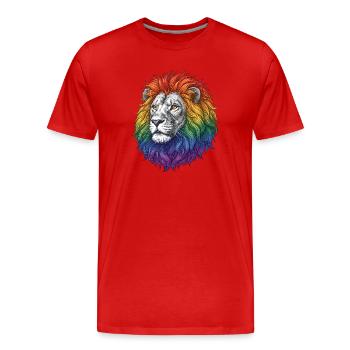 Pride Month LGBTQ - Fierce Lion - Men's Premium Organic T-Shirt - red - Front - Damien (186cm)