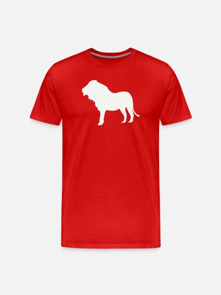 Lion Silhouette Moonlight - Men's Premium Organic T-Shirt - red