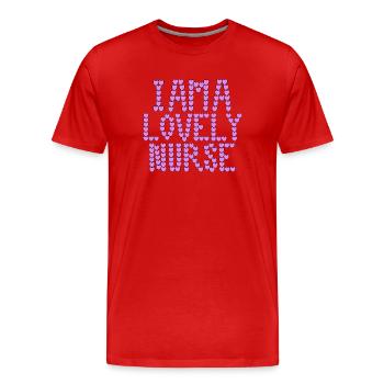Ich bin eine wunderbare Krankenschwester, typografisch - Männer Premium Bio T-Shirt - Rot - Vorne - Damien (186cm)