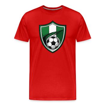 fussball-shield - Männer Premium Bio T-Shirt - Rot - Vorne - Damien (186cm)