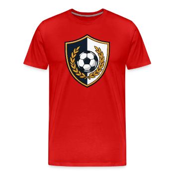 fussball-crest - Männer Premium Bio T-Shirt - Rot - Vorne - Damien (186cm)