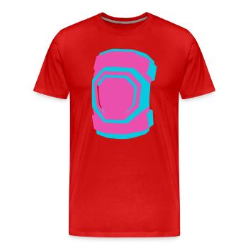 Knieschoner Rollschuhfahren Roller Derby Skaten - Männer Premium Bio T-Shirt - Rot - Vorne - Damien (186cm)