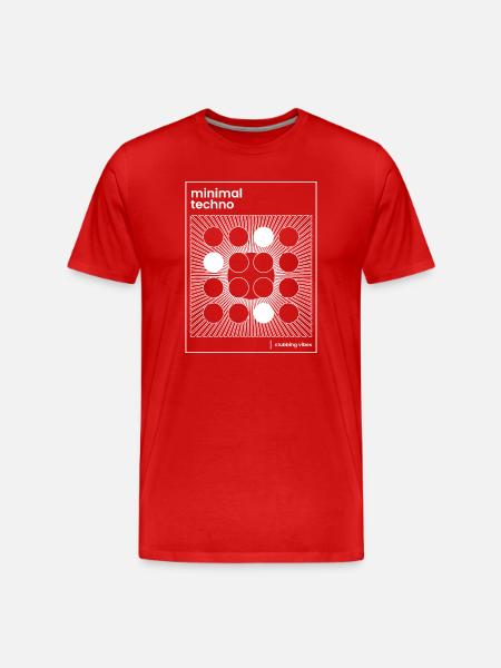 minimalistisches Techno-Plakatdesign - Männer Premium Bio T-Shirt - Rot