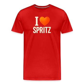 I Love Spritz Party  - Männer Premium Bio T-Shirt - Rot - Vorne - Damien (186cm)