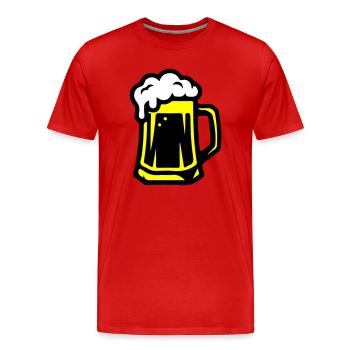 Beer Mug Beer Icon - Men's Premium Organic T-Shirt - red - Front - Damien (186cm)