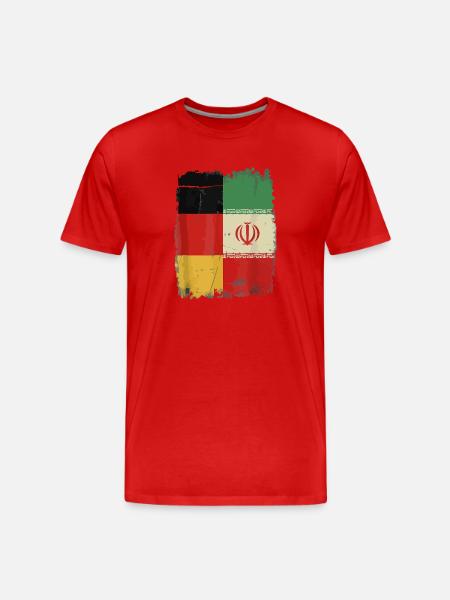 Flag Germany Iran - Men's Premium Organic T-Shirt - red