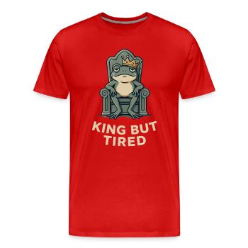 Roi Grenouille : Fatigue royale - T-shirt bio Premium Homme - rouge - Devant - Damien (186cm)