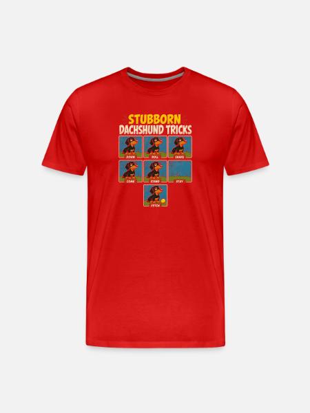 Stubborn Dachshund Tricks - Men's Premium Organic T-Shirt - red