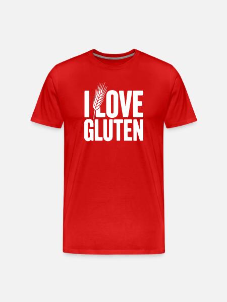 I Love Gluten - Men's Premium Organic T-Shirt - red