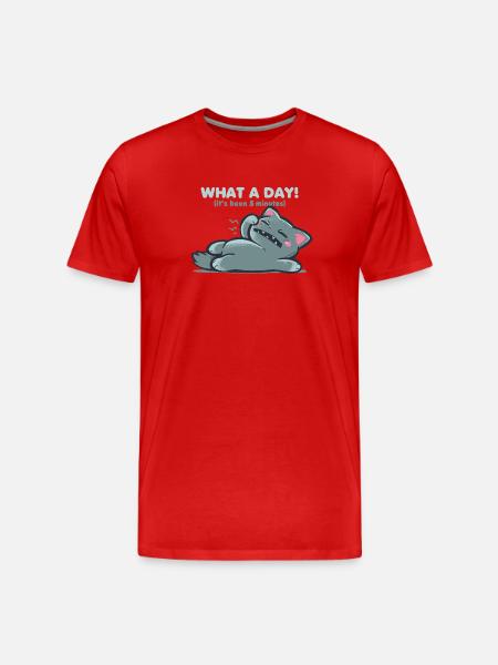 What a Day - Men's Premium Organic T-Shirt - red