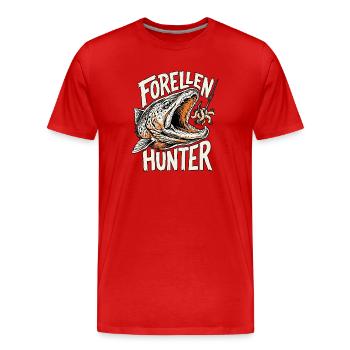 Forellen Angler - Männer Premium Bio T-Shirt - Rot - Vorne - Damien (186cm)