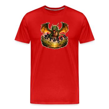 Dragon Fire Gothic Dragon - Men's Premium Organic T-Shirt - red - Front - Damien (186cm)