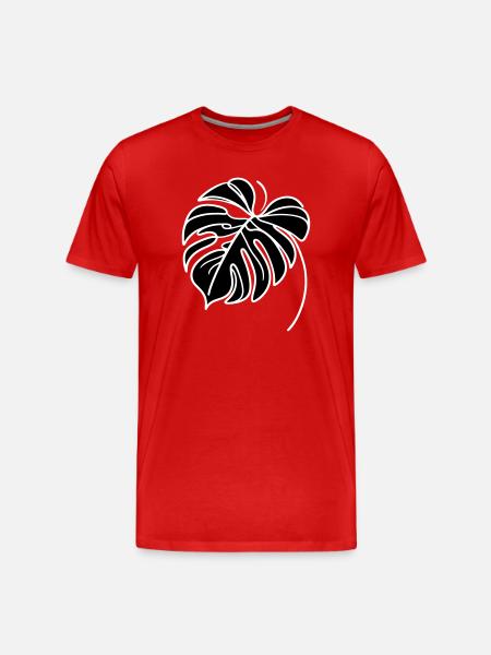 Monstera - Men's Premium Organic T-Shirt - red