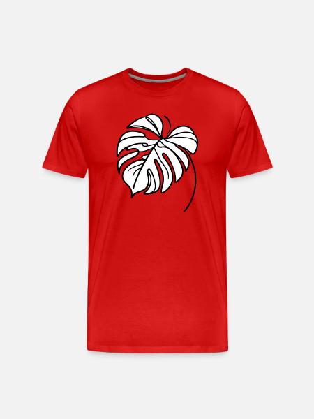 Monstera - Men's Premium Organic T-Shirt - red