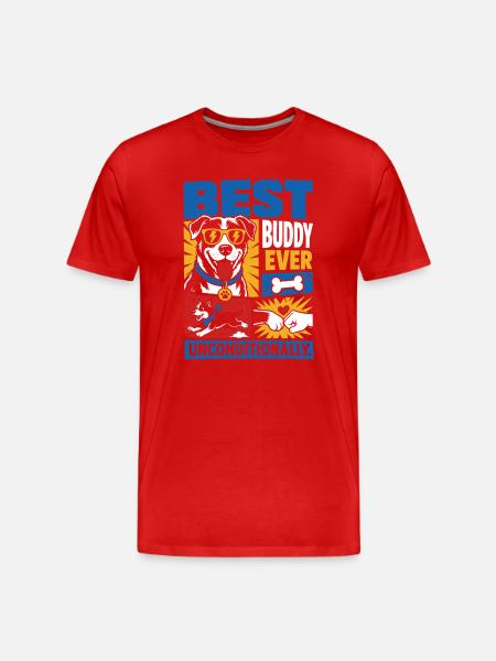 Best Buddy Ever Dog Lover Design - Men's Premium Organic T-Shirt - red