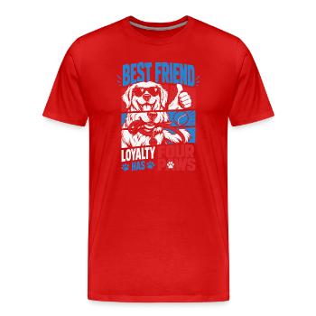 Loyauté du meilleur ami Quatre Pattes - T-shirt bio Premium Homme - rouge - Devant - Damien (186cm)