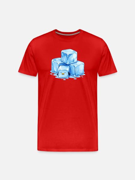 Eis Pinguin Würfel Illustration - Men's Premium Organic T-Shirt - red