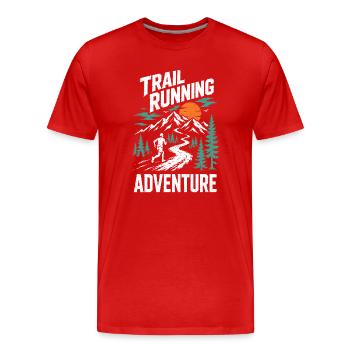 Aventure de course en sentier - T-shirt bio Premium Homme - rouge - Devant - Damien (186cm)