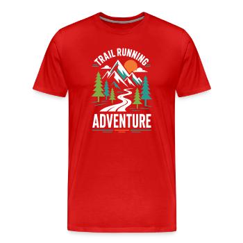 Aventure de course en sentier - T-shirt bio Premium Homme - rouge - Devant - Damien (186cm)