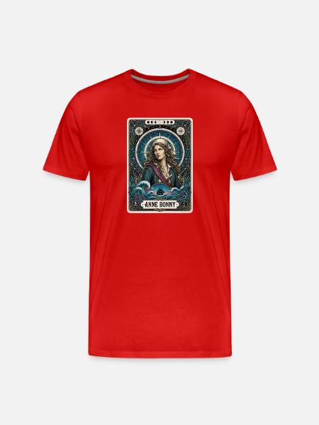 Anne Bonny Pirate Tarot Deck - Men's Premium Organic T-Shirt - red