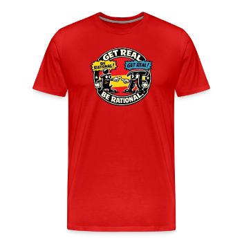 Real Rational Karikatur Mathematik Humor - Männer Premium Bio T-Shirt - Rot - Vorne - Damien (186cm)