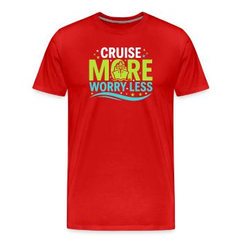 Cruising Granny, Grandma On Deck, - Men's Premium Organic T-Shirt - red - Front - Damien (186cm)