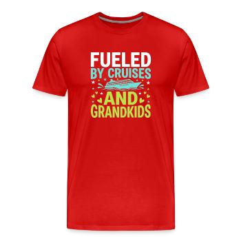 Cruising Granny, Grandma On Deck, - Men's Premium Organic T-Shirt - red - Front - Damien (186cm)