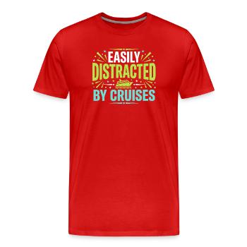 Cruising Granny, Grandma On Deck, - Men's Premium Organic T-Shirt - red - Front - Damien (186cm)