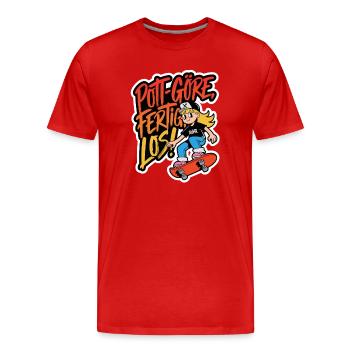 Pott Göre - Skater Girl - Männer Premium Bio T-Shirt - Rot - Vorne - Damien (186cm)