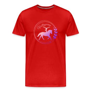 Poirier de saut – Tenue sportive pour Voltis - T-shirt bio Premium Homme - rouge - Devant - Damien (186cm)