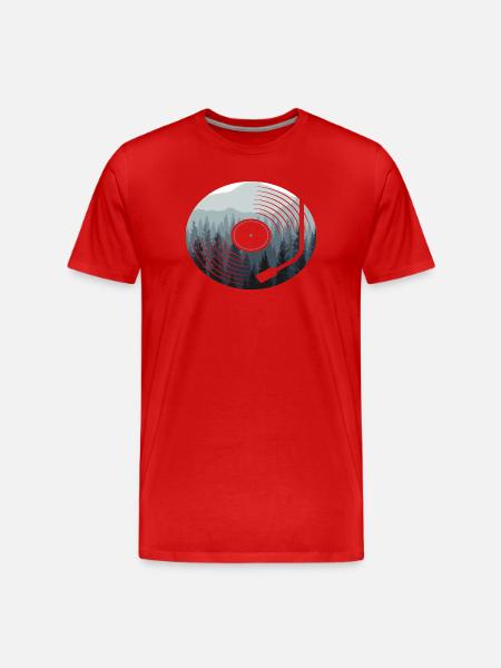 Disque vinyle Nature Forest - T-shirt bio Premium Homme - rouge