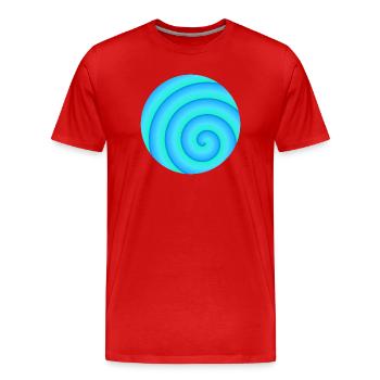 Spirale Bleu-Vert - T-shirt bio Premium Homme - rouge - Devant - Damien (186cm)