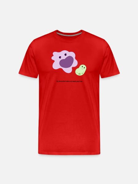Cute Macrophage And Little Bacterium - Men's Premium Organic T-Shirt - red