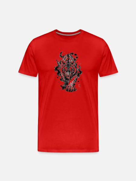Japan Ink Tiger Tattoo - Men's Premium Organic T-Shirt - red
