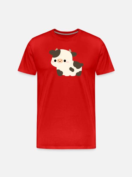 Holstein-Kuh - Männer Premium Bio T-Shirt - Rot