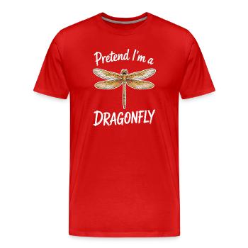 Libellen Sprüche Libelle Lustig Libellen Geschenk  - Männer Premium Bio T-Shirt - Rot - Vorne - Damien (186cm)