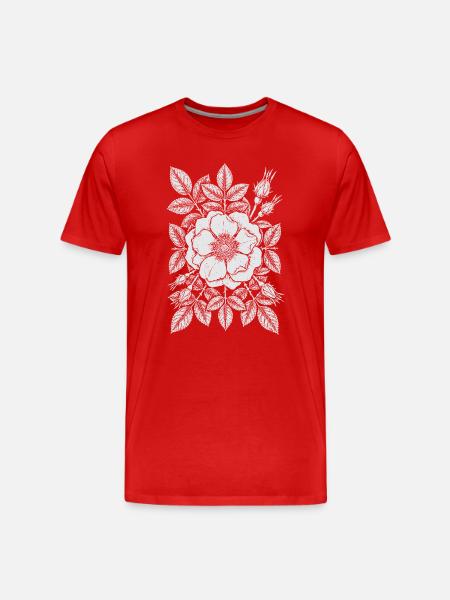 wild rose flower - Men's Premium Organic T-Shirt - red