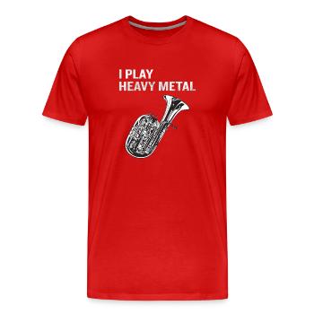 Tuba trifft Heavy Metal - Männer Premium Bio T-Shirt - Rot - Vorne - Damien (186cm)