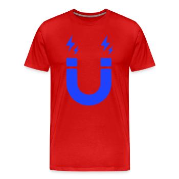 Lightning Magnet Power Symbol - Men's Premium Organic T-Shirt - red - Front - Damien (186cm)