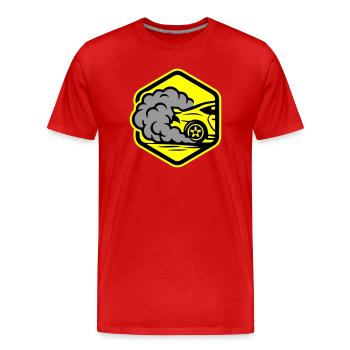 Automobile Icône Automobile Course - T-shirt bio Premium Homme - rouge - Devant - Damien (186cm)