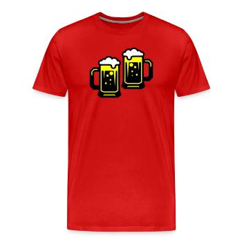 Bier Prost Symbol - Männer Premium Bio T-Shirt - Rot - Vorne - Damien (186cm)