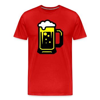 Beer beer glass icon - Men's Premium Organic T-Shirt - red - Front - Damien (186cm)