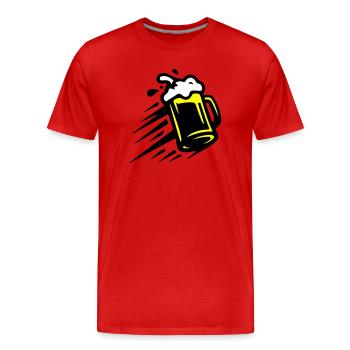 Icône de chope de bière - T-shirt bio Premium Homme - rouge - Devant - Damien (186cm)