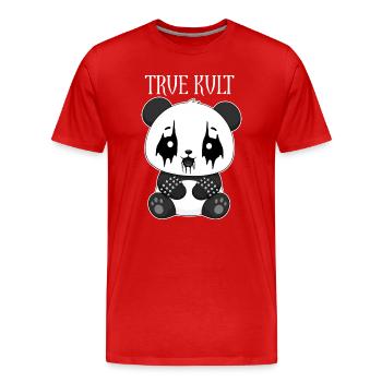 SÜSSER BLACK METAL PANDA - Männer Premium Bio T-Shirt - Rot - Vorne - Damien (186cm)